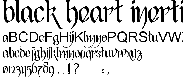 Black Heart Inertia font